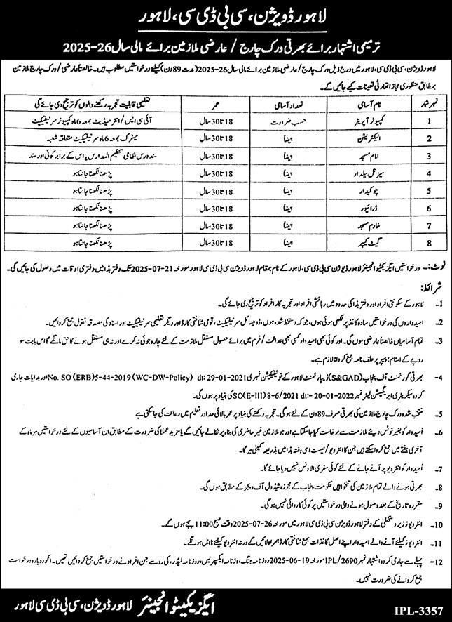 Jobs in Lahore Division CBDC Lahore